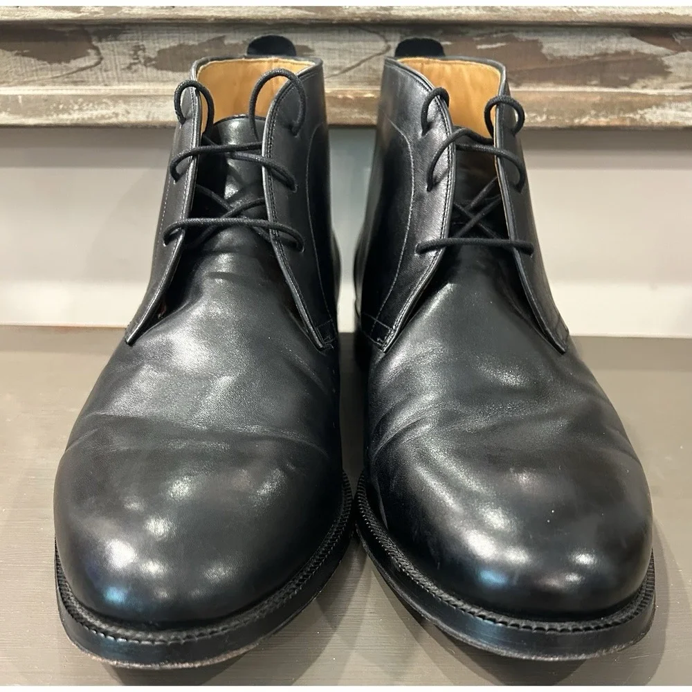 Cole Haan Chukka Boots Men 10.5M Black Leather American Classics Water Resistant